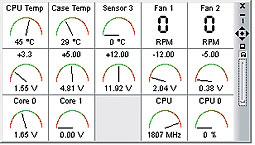 Keep an eye on system temps with Motherboard Monitor.